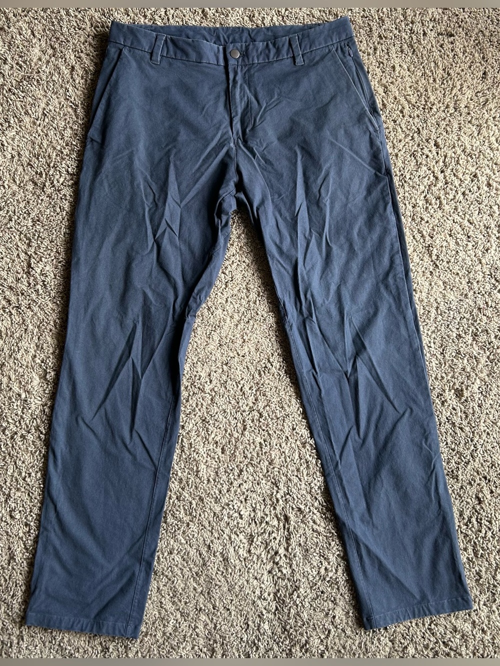 Lululemon ABC Commission Pants Mens 34 (35x31) Navy Canvas 5-Pocket Performance